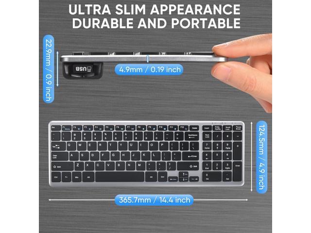 Wireless Quiet Keyboard & Mouse Combo with Magnetic Ergonomic Design Keyboard and Mouse Wrist Rest,Relief Typing Pain, Wrist Rest Support Hand and...