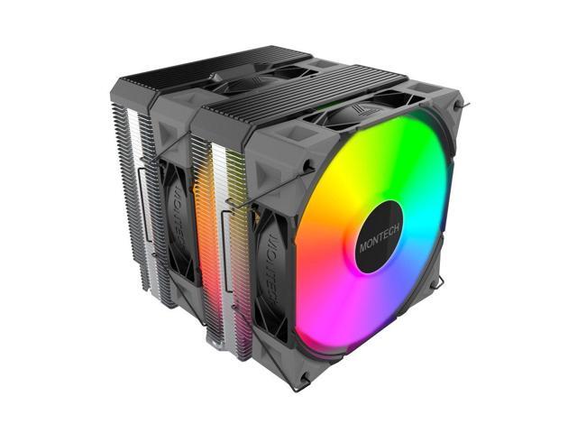 MONTECH NX600 ARGB Dual-Tower CPU Air Cooler with 6 Heatpipes & Premium Top Cover, 28 mm E28 ARGB Premium Fan 2000RPM PWM, Soldered Copper Base,...