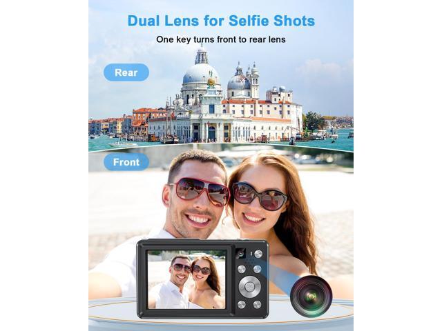 Hoego 4K Digital Camera 64MP WiFi Vlogging Cam 3' 180° Flip Screen, 16X Zoom, Anti-Shake, Flash, 32GB Card, 2 Batteries & Charger, Compact...