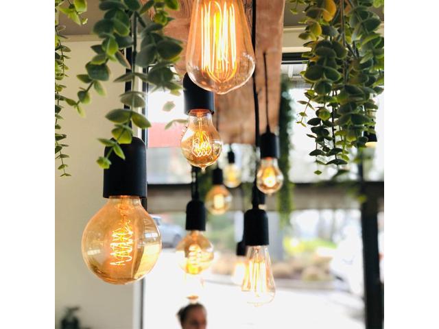 Hoegoa Plug-in Hanging Light Kit9.8ft Industrial Pendant Light with On/Off Switch,E26/E26 Socket,2-Pack Black Cord Lamp for Living...