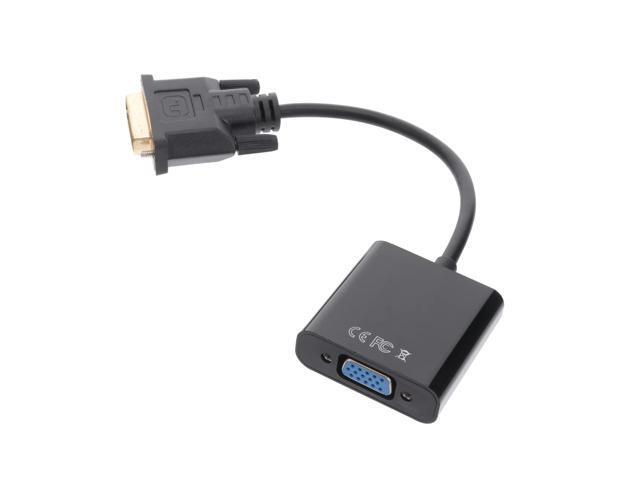 Hoegoa USB-to-VGA Converter Cable 1080p Full-HD Adapter for Desktop/Laptop, Plug-and-Play External Video Card, 6-inch Portable Dongle (Black)
