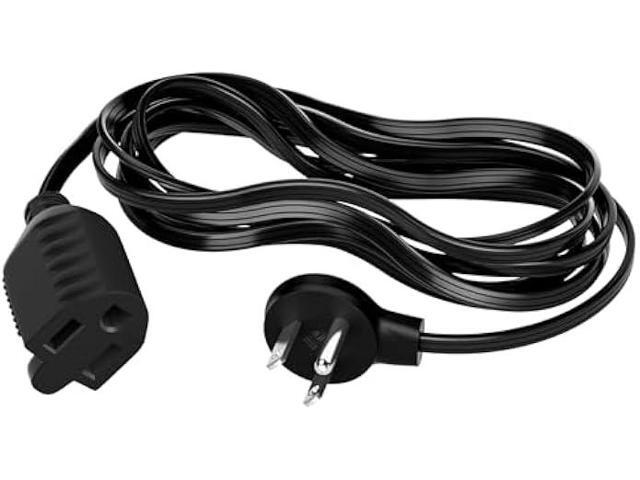 Elecan Flat Plug Extension Cord 12 Ft with Slim Space-Saving Plug Design, Thin Flat Cable Low Profile Power Cord 3 Prong Grounded Wire, 16 Gauge 13...