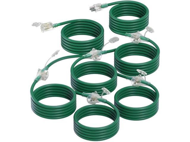 addlon 50FT Outdoor Extension Cord with Mutil Outlets Evenly Spaced 6 Outlets 16/3 SJTW Weatherproof Power Cable for Indoor Outdoor Halloween And...