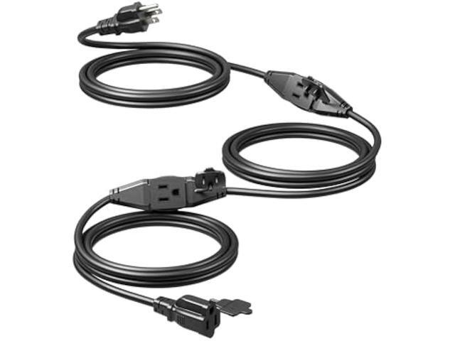 DEWENWILS 25Ft Outdoor Extension Cord Multiple Outlets, Evenly Spaced 3 Outlets Plugs with Safety Cover, 16/3 SJTW Weatherproof Wire for Outdoor...