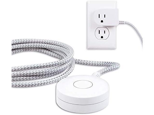 Cordinate Extension Cord with Switch On/Off Plug, 6 Ft Braided Power Cord Outlet Switch, 3 Prong, Slip Resistant Base, Tabletop or Wall Mount,...