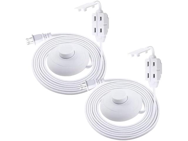 K KASONIC - Extension Cord with On/Off Switch, 9 Feet 3 Outlets Power Cord with Foot Switch & Safety Outlet Cover, Indoor Use with Lamps, Holiday...