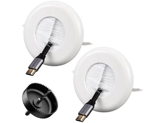 VCELINK Brush in Wall Cable Management Kit for Wall Mounted TV, Cord Hider for Low Voltage Cables Pass Through, Includes Hole Saw Drill Attachment...