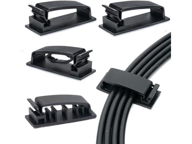 Cable Clips 50PCS, Self Adhesive Cable Management Clips, Cord Organizer Wire Clips Cord Holder for Appliances PC Wall Ethernet Cable Under Desk...