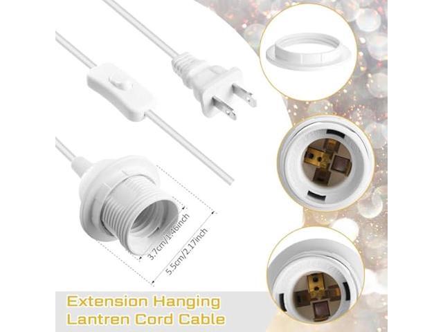 Reginary 6 Pieces Hanging Light Cord Kit Lantern Bulb Cord Cable Extension Plug in Pendant with in-line On/Off Switch E27 Socket Lamp Kit for DIY...