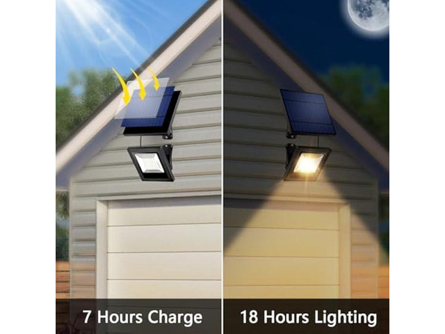 Solar Lights Outdoor with 16FT Cable Dusk to Dawn Solar Flood Lights Waterproof LED 3000K Spot Light for Outside, Garage, Yard, Street, Flag,...