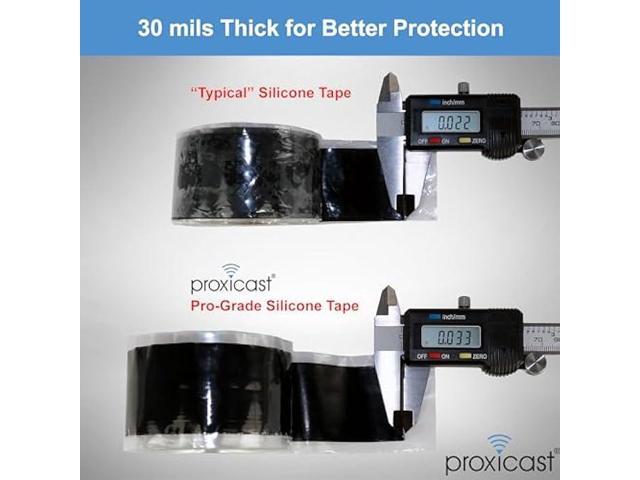 Proxicast Pro-Grade Extra Strong 30mil Weatherproof Self-Fusing Silicone Rubber Sealing Tape For Outdoor Antenna Coax & Electrical Cables,...