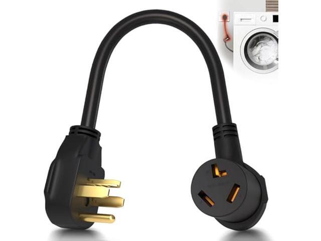 3 Prong to 4 Prong Dryer Adapter, 1.5FT Dryer Plug Adapter 3 to 4 Prong Outlet Cord Converter, NEMA 14-30P to 10-30R 10AWG Copper Wire 30A 250V...