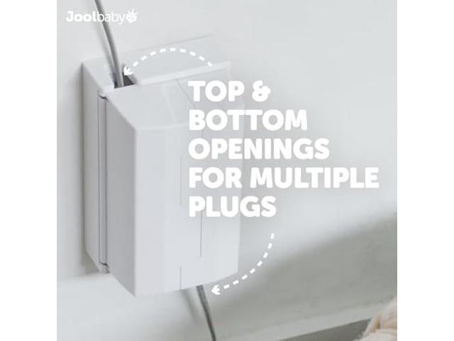 Outlet Cover Box for Child Safety (2 Pack) Duplex & Decorator Electrical Outlet Plates, Concealed Access Buttons, and Spacious Compartment - Jool Baby