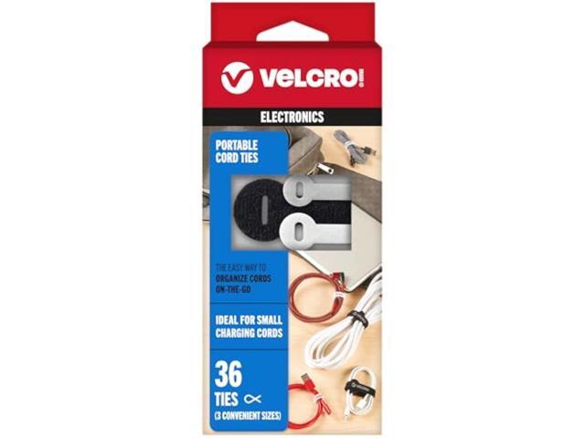 VELCRO Brand Portable Cord Organizer Ties Organize Headphone Wires, Charging Cables, Power Cords in Backpacks Briefcases and Travel Bags 3...