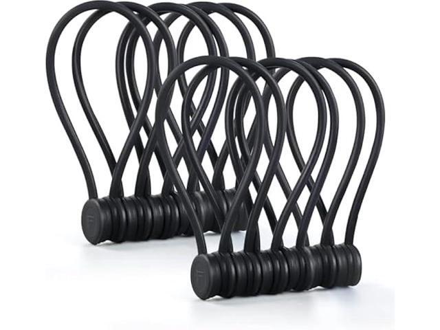 Magnetic Cord Organizer, Silicone Cable Ties Reusable, FGSAEOR Twist Ties Cable Management for Bundling and Organizing Holding Stuff, Fridge...