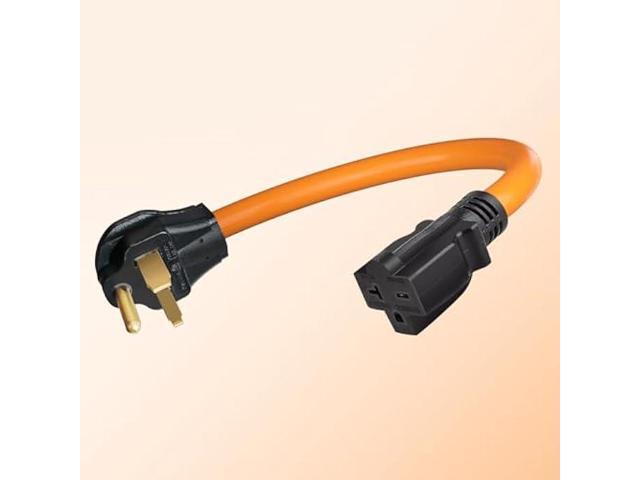 1.5 FT NEMA 6-50P to 6-20R Welder Adapter Cord,Electric Vehicle Charging Adapter,20 Amp,250V,SJTW 12AWG*3C cable and the cable UL certification,Orange