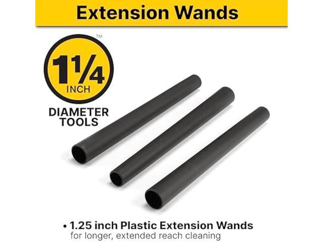 Shop-Vac 9061400 1.25 Inch Diameter Extension Wands, 3-Piece Set, Durable Black Plastic, Ideal for Extended Reach With 1.25 Inch Hoses