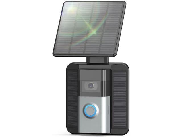QIBOX Solar Charger Compatible with Ring Video Doorbell (2020 Release), Micro USB Port Only, Not for USB-C or 2-Prong Ports, 2.9W Waterproof Solar...