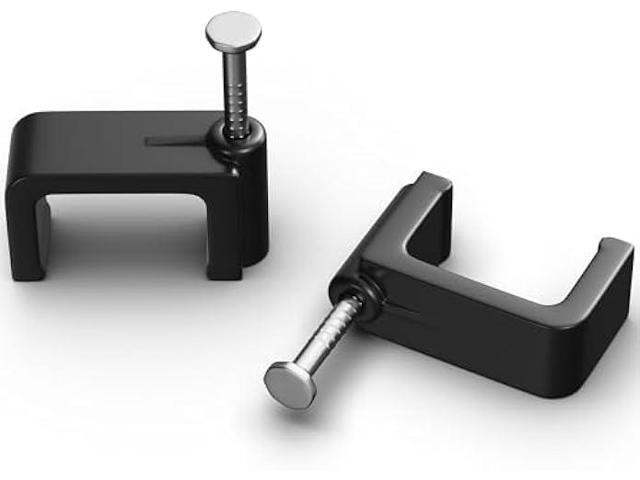 THE CIMPLE CO Dual Cable Clips, 100 PCS, Indoor/Outdoor Cord Management, 1/2 Inch Wire Clips for Coax, Ethernet, Electrical Wire, Nail Clips for...