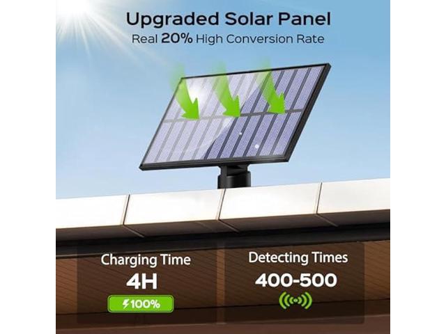 Adiding Solar Outdoor Lights, 202 LEDs Flood Lights with 16.4 ft Cable, Remote Control Solar Motion Sensor Outdoor Lights, 3 Modes Solar Powered...