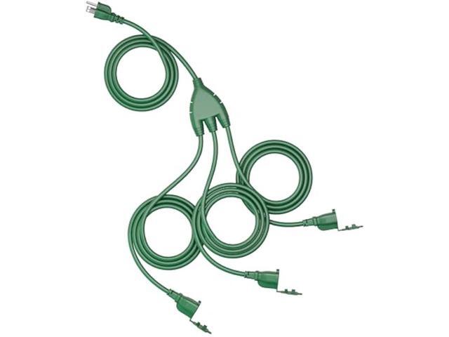 SURAIELEC Outdoor Extension Cord with Multiple Outlets, (15+10+10+10) 45FT Total, 25FT End to End, 1-3 Multi Plug Splitter, 16/3C SJTW, for...