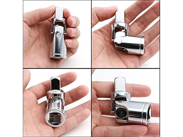 Universal Joint Set, Joint Adapter Ratchet Socket, Universal Sleeve Manual Tool Designed for All The Hexagonal Side Handle, 1/4-Inch, 3/8-Inch,...