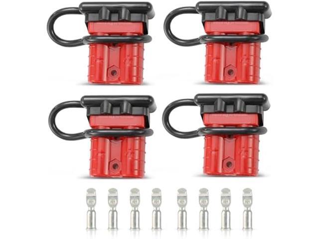 BUNKER INDUST 50A 6-10 Gauge Battery Quick Connect Disconnect Wire Harness Plug Kit 4 Pcs Battery Cable Quick Connect Disconnect Plug for Winch...