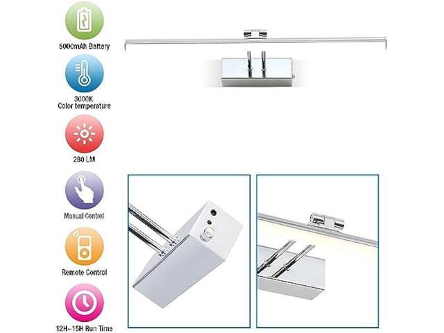 Battery Picture Light, 16 inch Wireless Picture Light for Painting with Remote,Full Metal Rechargeable Art Light,Wall Sconce Display Lighting for...