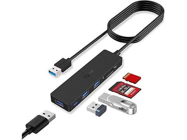 USB Hub 3.0 Splitter, TSUPY USB 3.0 Hub Multi USB Adapter Port Expander with 4ft Cable, SD/TF Card Reader & 3 USB 3.0 Ports Compatible for PC,...