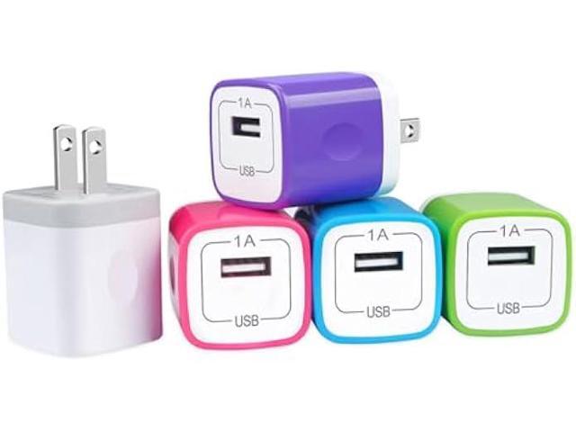 USB Wall Plug,GiGreen Single Port Fast Charging Block 5Pack USB Charging Plug Cube Wall Adapter Compatible iPhone 17 Pro Max Air 16 Plus 15 14 13...