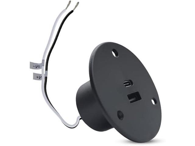 Facon 12V Wall Mount Socket - RV USB C Charging Port & QC3.0 USB Charger Socket - Dual 18W (A+C) Direct Wire for RV Camper Trailer Boat Electrical