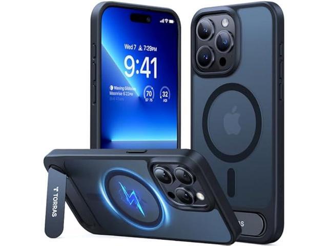 TORRAS for iPhone 15 Pro Max Case Translucent Black Strong Magnetic & Seamless Stand, Fit for MagSafe, Military-Grade Drop Protection, Sturdy...