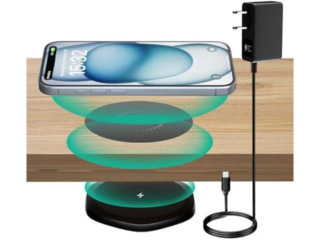 KPON Invisible Wireless Charger,30mm Under Desk Charger Mat, Furniture Table Nightstand Desktop Charging Station for...