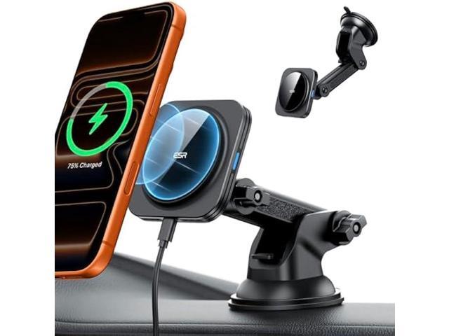 ESR for MagSafe Car Mount Charger, for Magsafe Car Charger, Dashboard Suction Cup Magnetic Car Mount, 360° Rotation, Magnetic Car Phone Holder for...