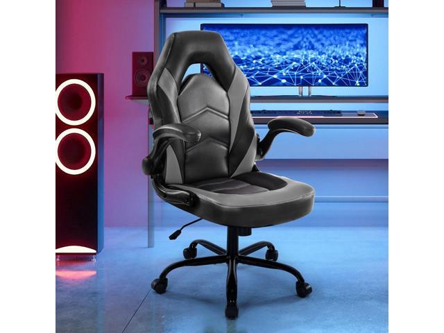 DUMOS Gaming Ergonomic Office Chair for Adults, Height Adjustable Computer Desk Chair with Flip-up Armrests, PU Leather Swivel Video Game Chair...