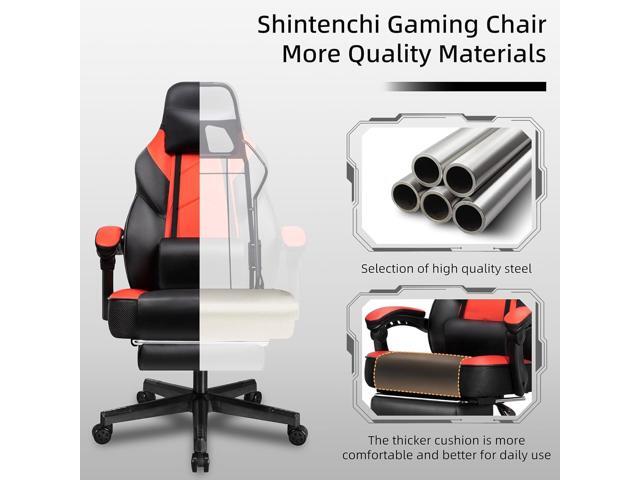 Shintenchi Gaming Chair,Video Game Chair with footrest and Massage Lumbar Support,Height Adjustable Game Chair with 360°Swivel Seat Ergonomic...