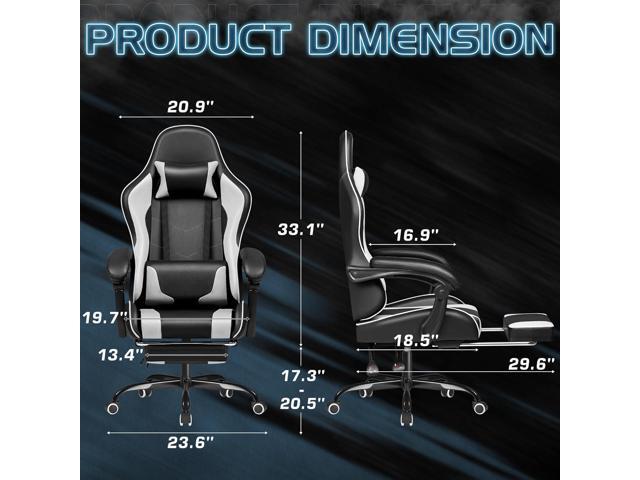 Homall Gaming Chair, Video Game Chair with Footrest and Massage Lumbar Support, Ergonomic Computer Chair Height Adjustable with Swivel Seat and...
