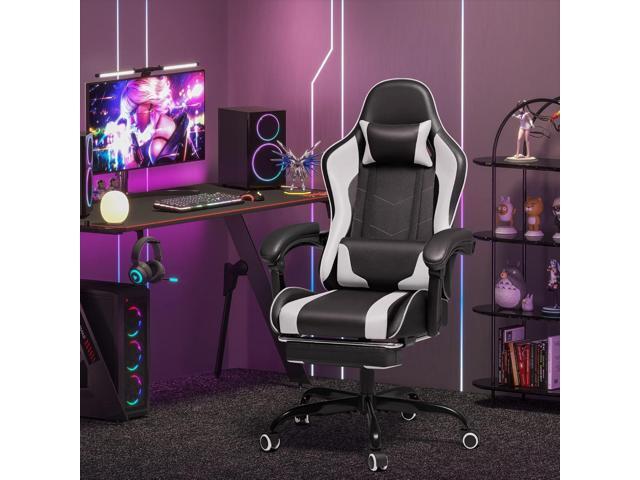 Homall Gaming Chair, Video Game Chair with Footrest and Massage Lumbar Support, Ergonomic Computer Chair Height Adjustable with Swivel Seat and...
