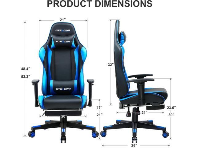 GTRACING Gaming Chair with Footrest, Ergonomic Computer Game Desk Chair, Reclining Game Chair Seat Height Adjustment, Swivel Rocker with Headrest...