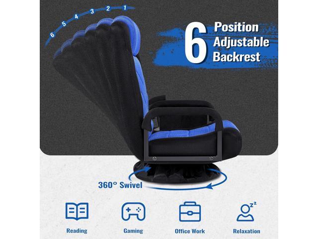 Yaheetech Floor Gaming Chair Swivel Video Game Chair Multipurpose Lazy Lounger Couch for Playing Games, TV, Reading with 6 Adjustable Position,...