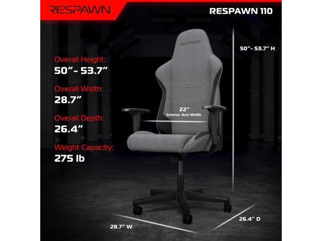 RESPAWN 110 Fabric Gaming Chair Ergonomic Racing Style High Back PC Computer Desk Office Chair - 360 Swivel, Integrated Headrest, 135 Degree...