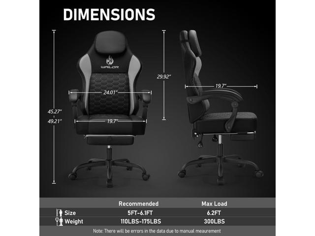Gaming Chair with Pocket Spring Cushion, Video Game Computer Chair with Footrest for Adults, High Back Gamer Leather Chair with Headrest and Lumbar...