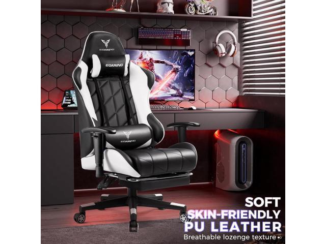 EXRACING Gaming Chair with 3D Adjustable Armrests, Cow Print Design, Ergonomic Office Chair with High Back, Computer Chair with Footrest,Comfy...