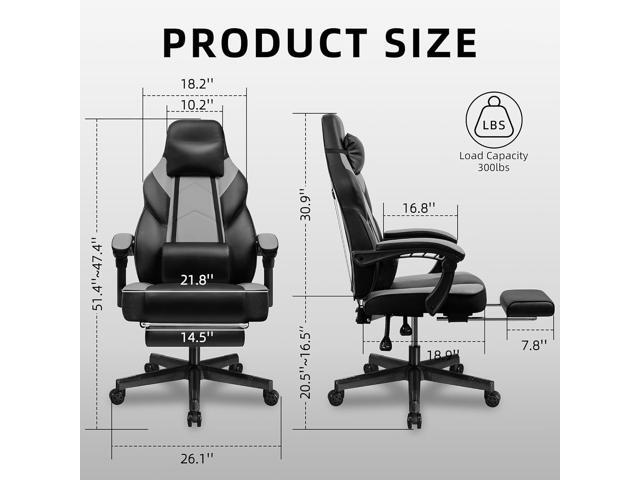 Shintenchi Gaming Chair, Computer Chair with Footrest and Lumbar Support,Video Game Chair Height Adjustable,Racing Style Computer Chair with...