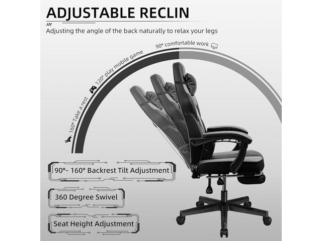 Shintenchi Gaming Chair, Computer Chair with Footrest and Lumbar Support,Video Game Chair Height Adjustable,Racing Style Computer Chair with...
