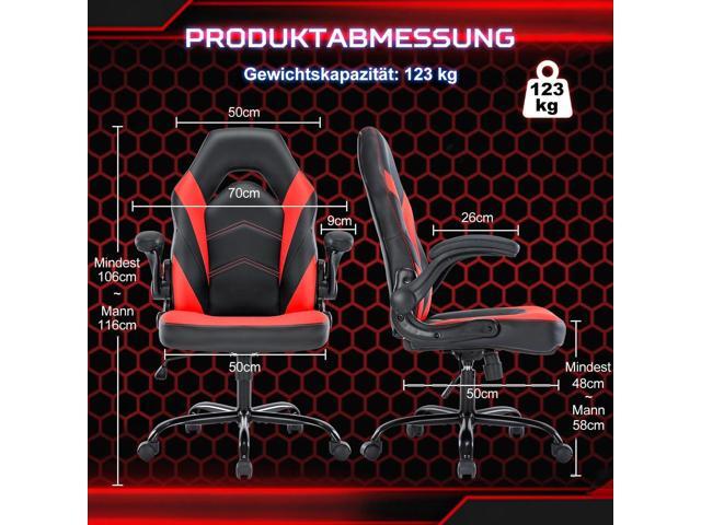 DUMOS Computer Gaming Home Office Chair - Ergonomic Big and Tall Desk with PU Leather Lumbar Support, Height Adjustable High Back Video Game with...
