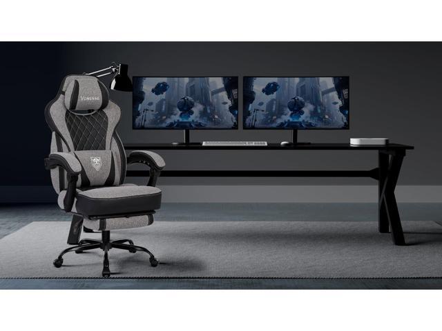 Vonesse Gaming Chair, Reclining Fabric Gaming Chairs for Adults 250LBS, Office Chair with Pocket Spring Cushion, Computer Chair with Footrest and...
