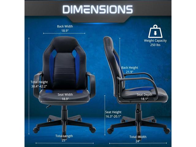 Ergonomic Computer Gaming Chair Home Office Racing Executive Video Task Desk PU Leather for Adults Teens Kids Gamer