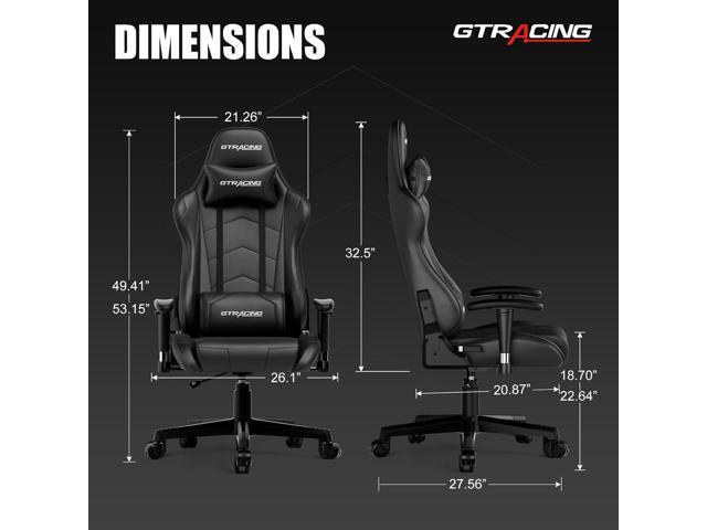 GTRACING Gaming Chair Racing Office Computer Ergonomic Video Game Chair Backrest and Seat Height Adjustable Swivel Recliner with Headrest and...