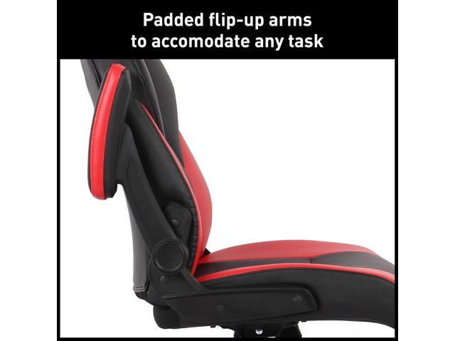 RS Gaming RGX Faux Leather High-Back Gaming Office Chair, Black/Red, BIFMA Compliant